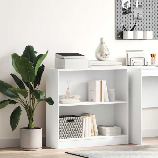 vidaXL bogreol hvid 80x24x75 cm spånplade
