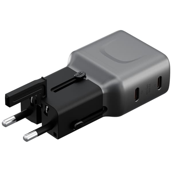 Energea TravelGo Adapter 45 2xUSB-C 45W grafitsort vægoplader