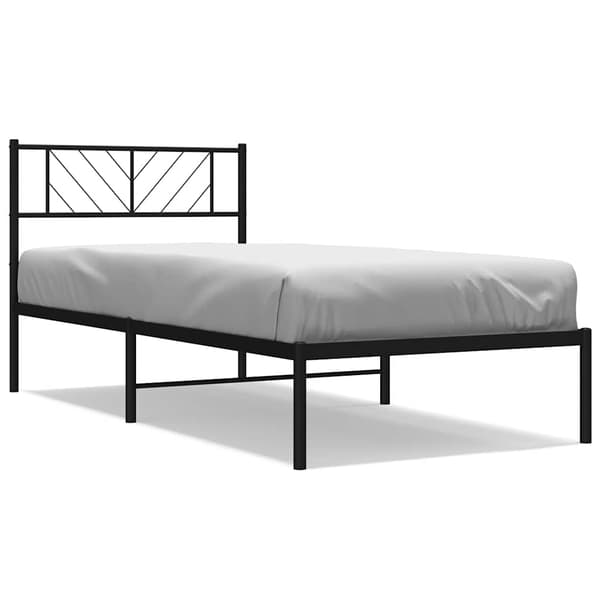 vidaXL metalsengestel med hovedgærde sort 107x203 cm