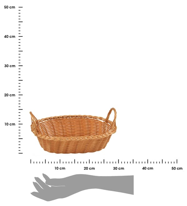 Oval korg för bröd och frukt, beige