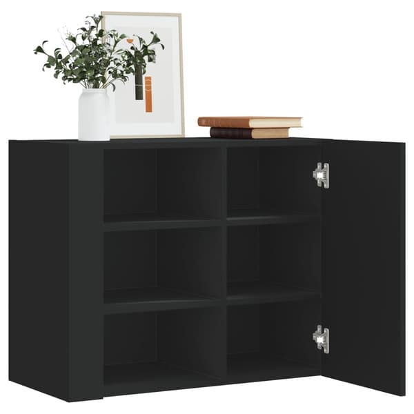 vidaXL vægskab sort 75x35x60 cm træbaseret materiale