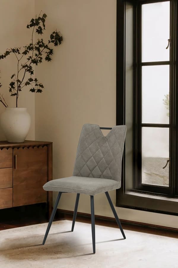 DALIA polstret stol, mørk beige