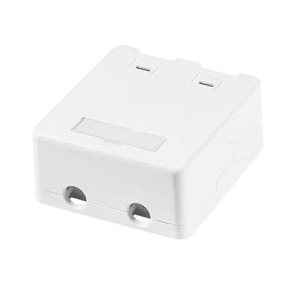 LogiLink Surface-Mounted Box 2 Keystone Module RJ45 USB Cat.6A Snap-in Valkoinen