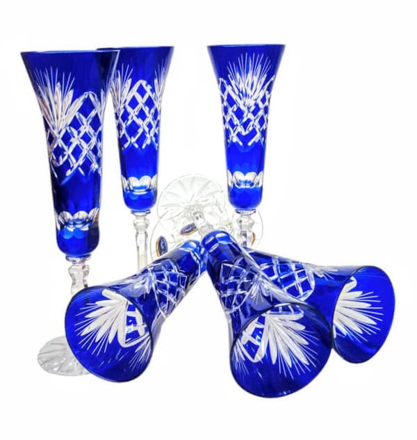 Koboltkrystal Champagneglas 170ml Ananas