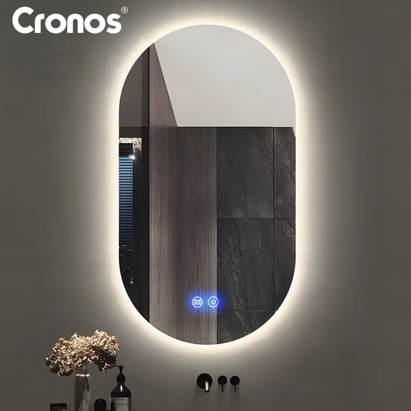 Cronos uppvärmd spegel oval 50x80cm