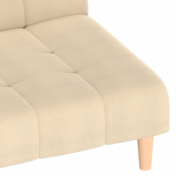 vidaXL 2-sits bäddsoffa, krämfärgad, klädd i tyg