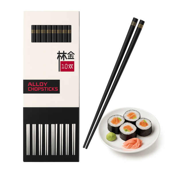 Sushi spisepinde sorte - guld dekorationer 10 par
