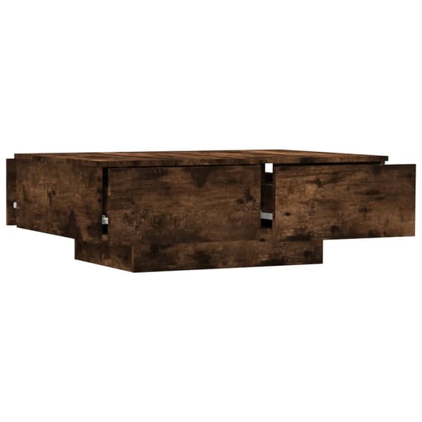 vidaXL Soffbord rökt ek 90x60x31 cm