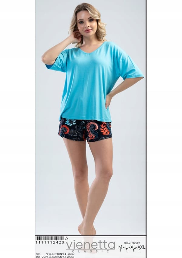 Vienetta Dame Pyjamas XL 42 44 bomuldsshorts