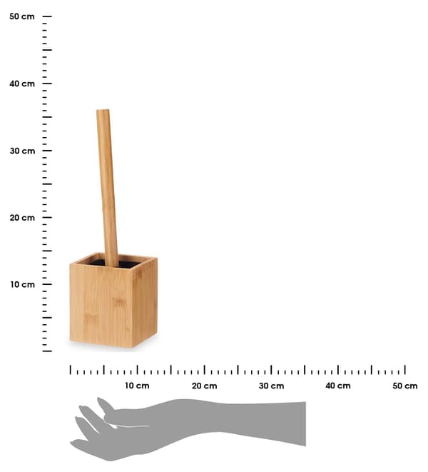 Toalettborste med bambubehållare