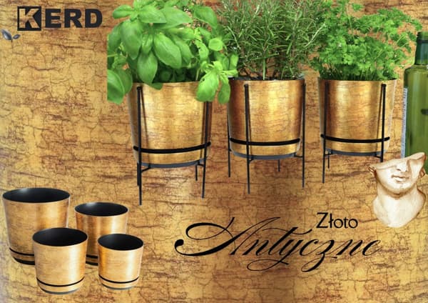 ANTIK GULD BLOMSTERPOTTE DIAMETER 21 CM ANTIK GULD