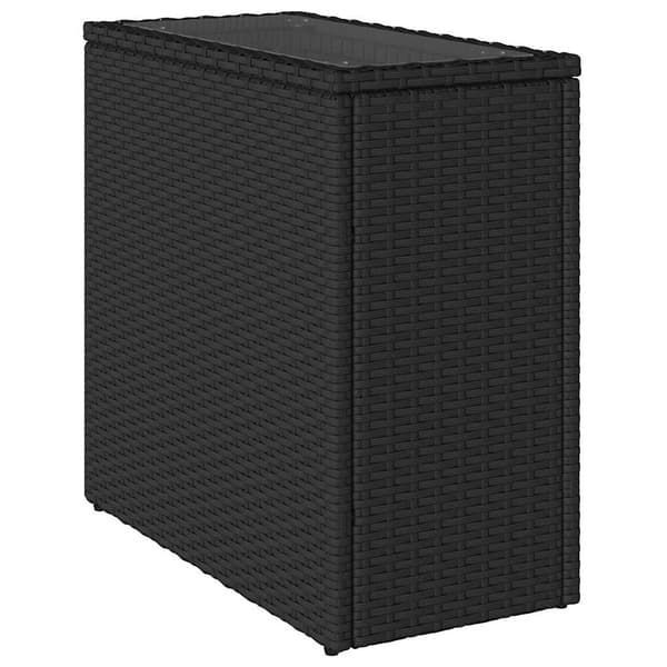 vidaXL havebord med glasplade sort 58x27,5x55 cm