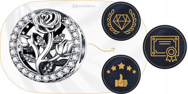 Rosberlocker silver 925 silver rosblomma pärlhänge berlocker pr 925