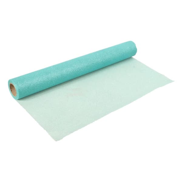 Eksklusiv selvlysende organza tyl med glitter - turkis farve