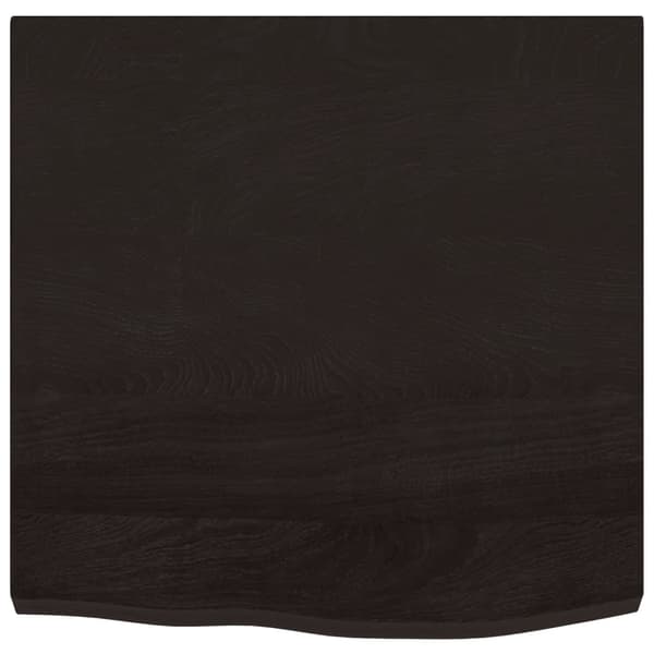 vidaXL bordplade mørkebrun 60x60x(2-4) cm massivt egetræ