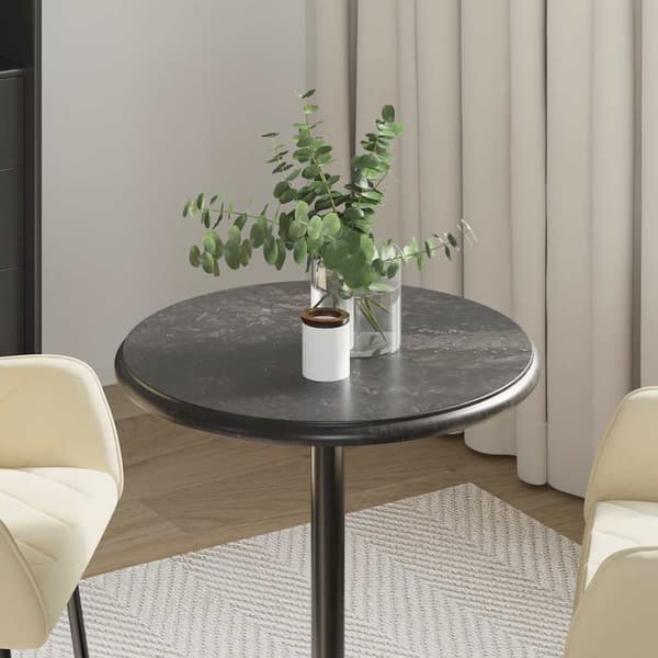 vidaXL bordplade sort Ø50 x 2,5 cm marmor