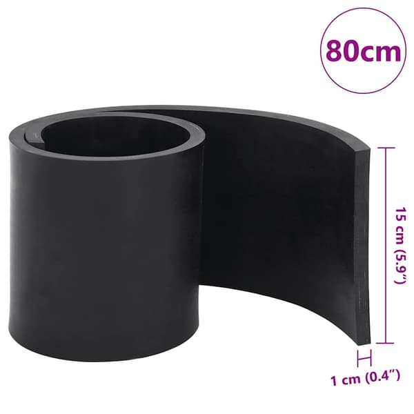 vidaXL gummikant til sneplov sort 80x15x1 cm