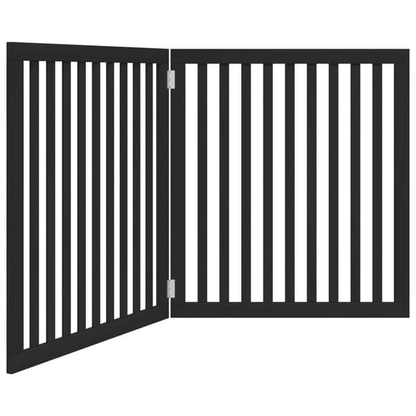 vidaXL foldbar hundegitter, 2 paneler, sort, 160 cm