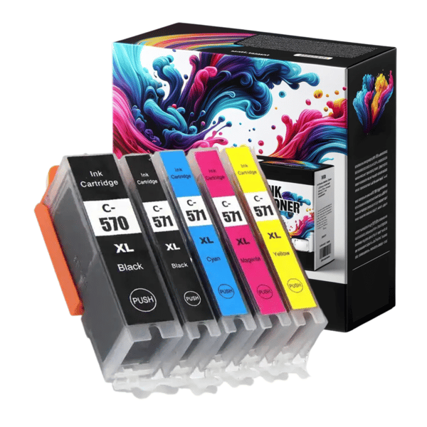 5x blækpatroner til Canon GP-C550XL CMYK