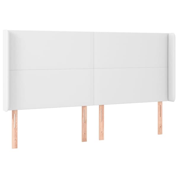 vidaXL Vingad nackstöd vit 183x23x118/128 cm konstläder