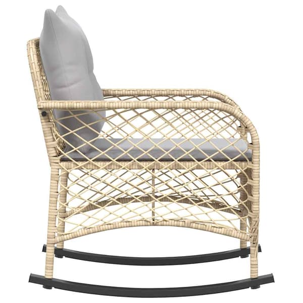 vidaXL Keinutuoli puutarhatyynyillä, beige, polyrottinki