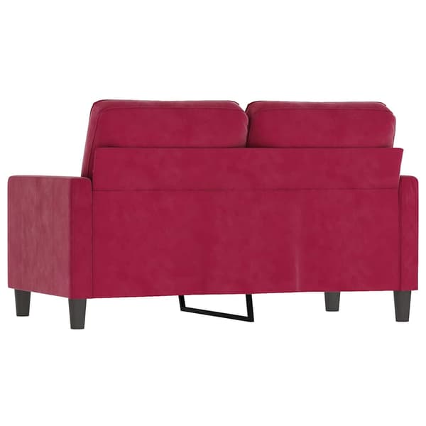 vidaXL 2-sitssoffa vinröd 120 cm klädd i sammet