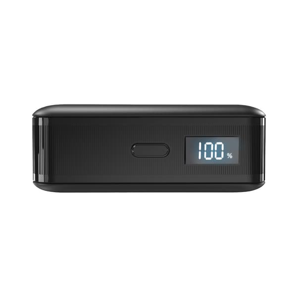 Powerbank med LCD-display 10000mAh USB-C 30W - sort