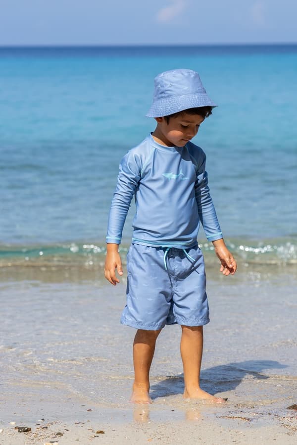 Shark UV-hat til børn UPF 50+ blå - Playshoes 51