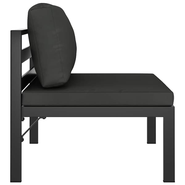 vidaXL Mittsoffmodul med kuddar, aluminium, antracit