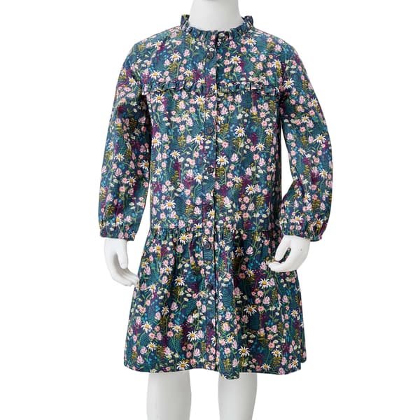 Lasten pitkähihainen mekko, tummansininen, 92