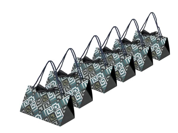 Sæt med 6 dekorative tasker - Geometrisk mønster (CARMANI)
