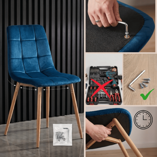 Tiago-tuoli, tummansininen sametti