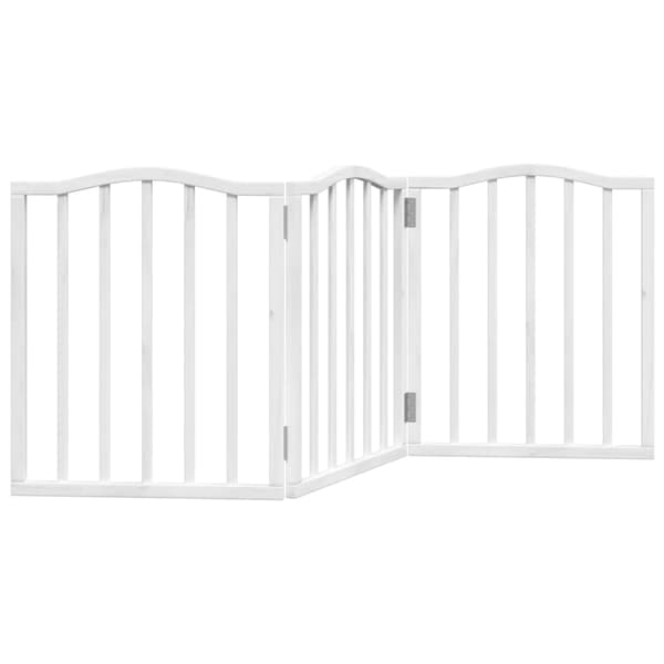 vidaXL foldbart sikkerhedsgitter til hunde, 3 paneler, hvid, 150 cm