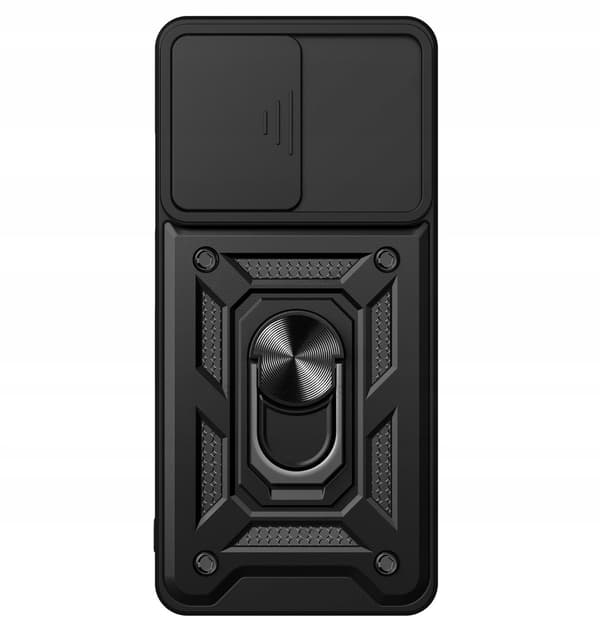 Etui til iPhone 16 Pro med panserring og forstærket bagside, sort + glas