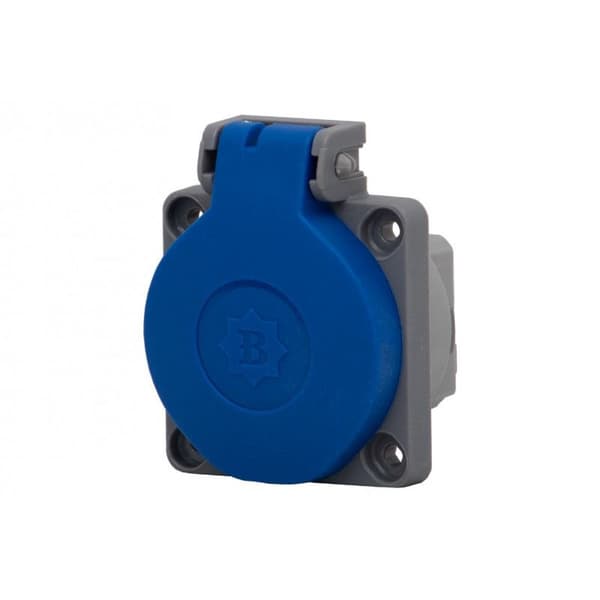 Campingstikkontakt, 16A 250V 2P+Z IP44-B, opal campingvogn