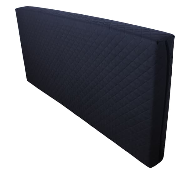 Quiltet madrasbetræk sort 140x200x21