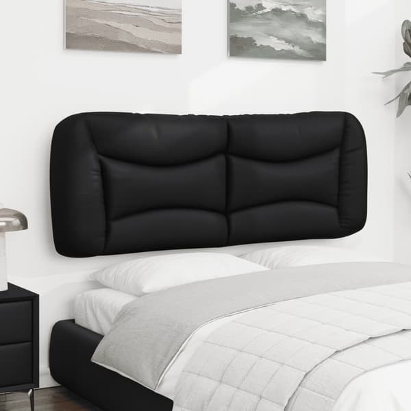vidaXL Sängynpäädyn tyyny, musta, 120 cm, keinonahka