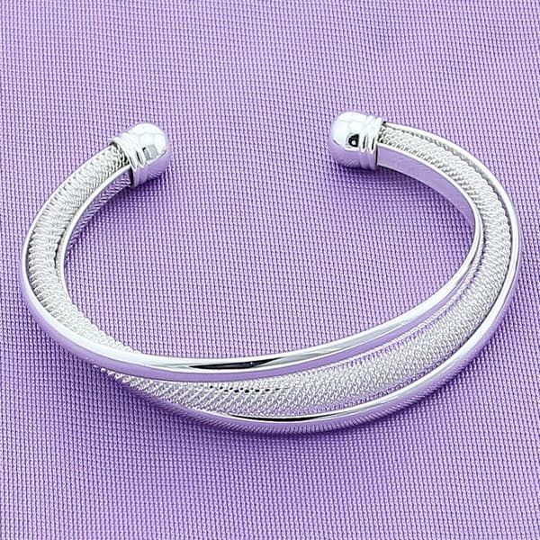 Dame sølv armbånd mesh armbånd asymmetrisk gave