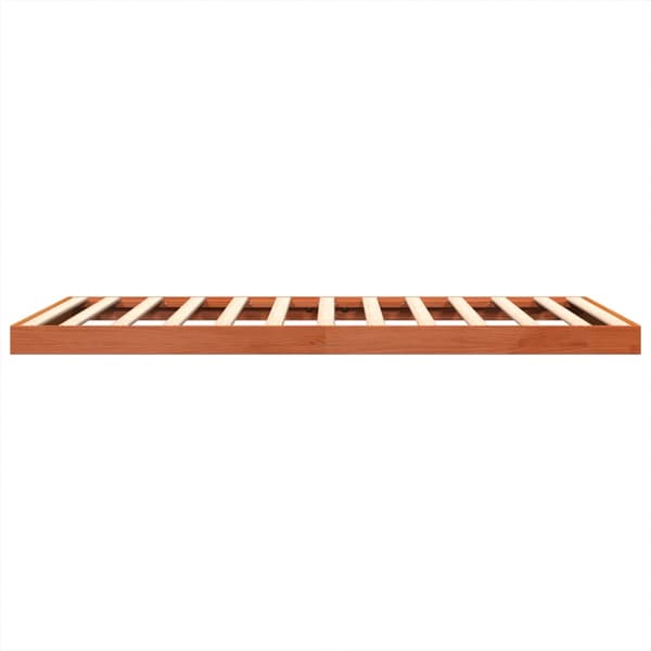 vidaXL Sängram vaxbrun 135x190 cm massiv furu