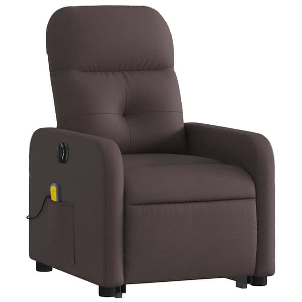 vidaXL Elektrisk lyftande massagefåtölj, vilstol, mörkbrun