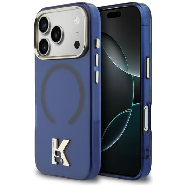 Karl Lagerfeld IML K-hovedlogo MagSafe-etui til iPhone 17 Pro, blå