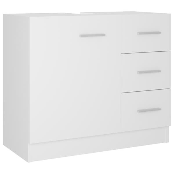 vidaXL håndvaskskab hvid 63x30x54 cm træbaseret materiale
