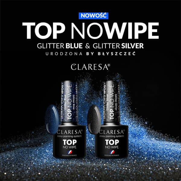 Claresa Top No Wipe Glitter Sølv 5g