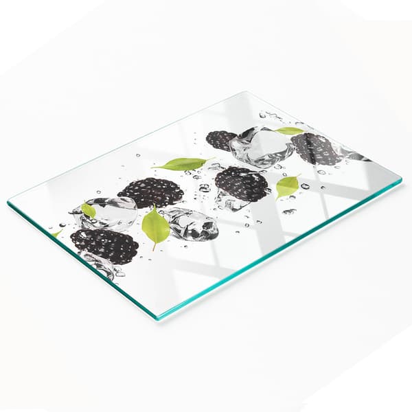 Dekorativ serveringsbricka i glas, körsbärsvatten, 80x52 cm
