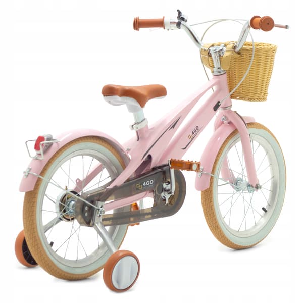 BØRNECYKEL 16 TOMMER BØRNECYKEL MED SIDEHJUL LYSERØD KURV