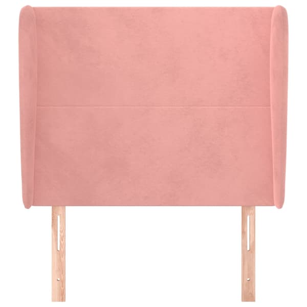 vidaXL Vingad nackstöd rosa 93x23x118/128 cm sammet