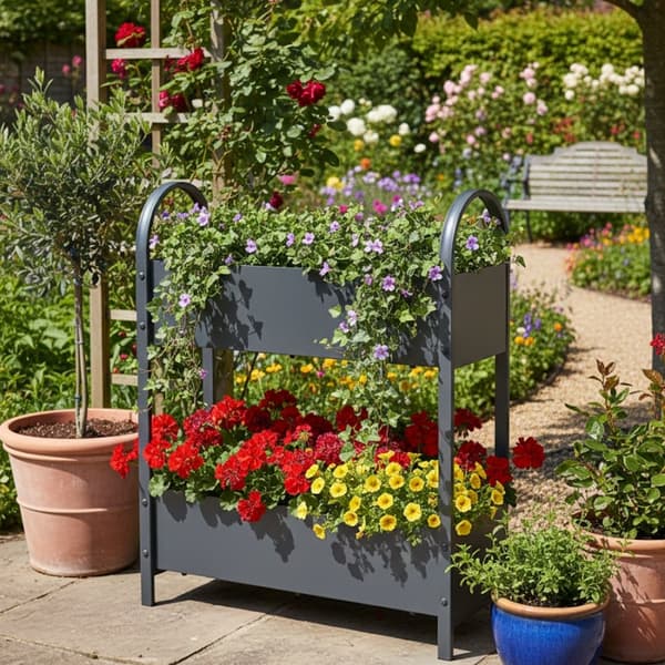 Urban Grow mörkgrå metallplanter