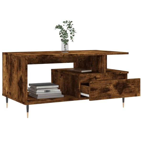vidaXL sofabord røget eg 90x49x45 cm