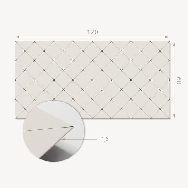 Selvklæbende vinylpanel med tryk 120x60 cm geometrisk rombemønster