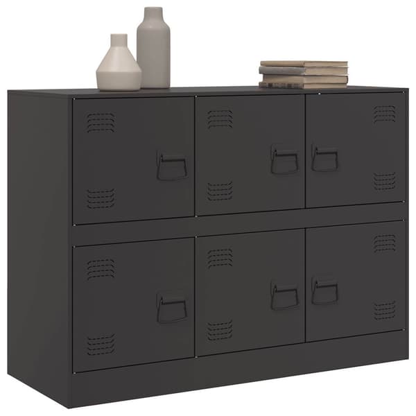 vidaXL skab, sort, 99x39x73 cm, stål